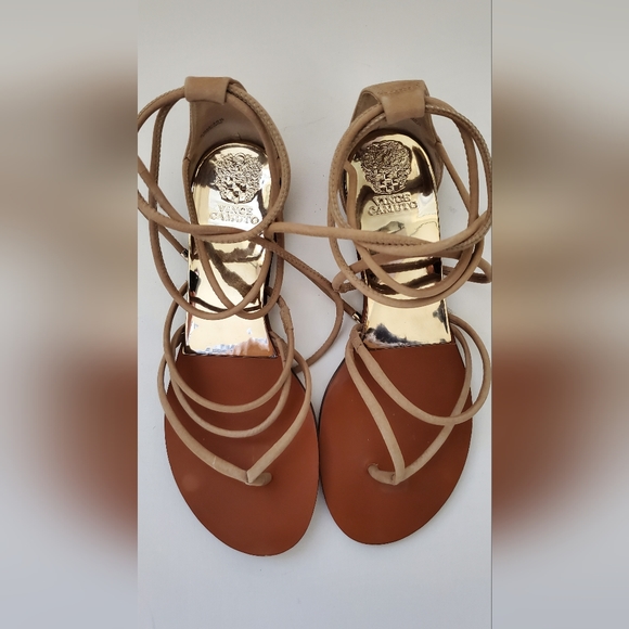 Vince Camuto Gladiator Nude Flat Lace Up Sandles - US 8.5 - Picture 9 of 10